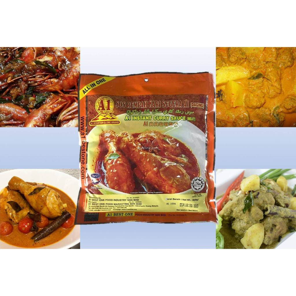 A1 best one sos rempah kari segera (daging) 230g 肉类咖哩料